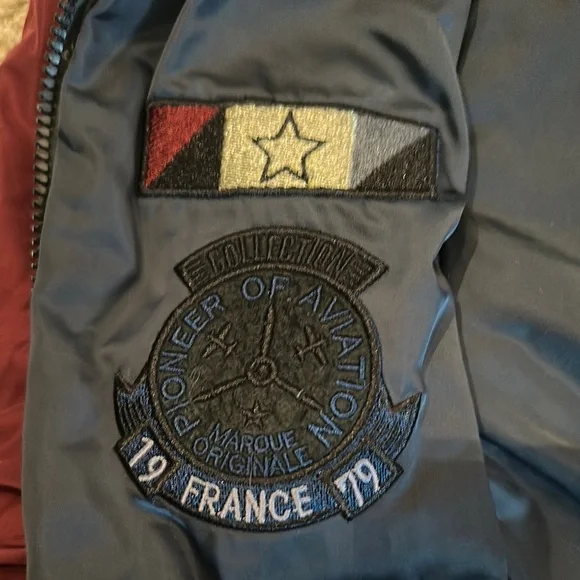 Kevitle Men’s NASA Collection Zip Up Flight Bomber Jacket Burgundy Size S - Picture 5 of 11